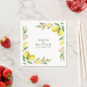 Watercolor Wreath Mediterranean Citrus Wedding Serviette (Beispiel)