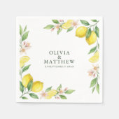 Watercolor Wreath Mediterranean Citrus Wedding Serviette (Vorderseite)