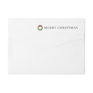 Watercolor Wreath Modern Christmas Rücksendeadress
