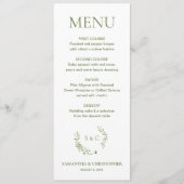 Watercolor Wreath Monogram Custom Hochzeit Menükarte (Vorderseite)