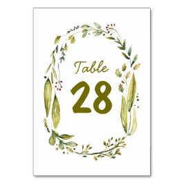 Watercolor Wreath Rustic Wedding Tischnummern