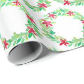 Watercolor Wreath Weihnachten Geschenkpapier (Rolleneckpunkt)