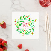 Watercolor Wreath Weihnachten Serviette (Beispiel)