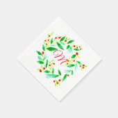 Watercolor Wreath Weihnachten Serviette (Ecke)