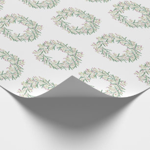 Watercolor Wreath Weihnachtswrapping Paper Geschenkpapier