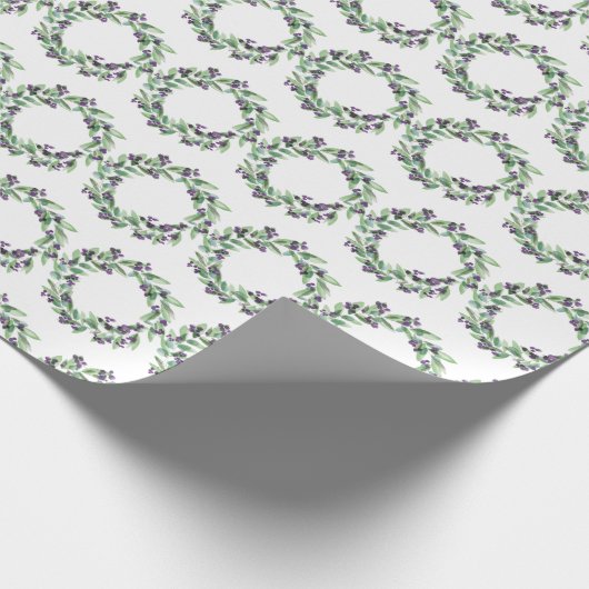 Watercolor Wreath Weihnachtswrapping Paper Geschenkpapier (Ecke)