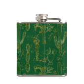 Watercolor Wüste Cacti Flachmann (Rückseite)