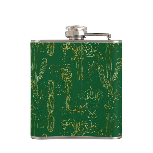 Watercolor Wüste Cacti Flachmann (Rückseite)