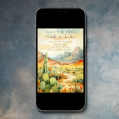 Watercolor Wüste Cactus Foto Wedding Save The Date