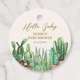 Watercolor Wüste Cactus Garden Baby Shower Geschenkanhänger
