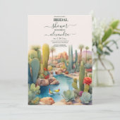 Watercolor Wüste Cactus Landscape Wedding Einladung (Stehend Vorderseite)