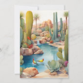 Watercolor Wüste Cactus Landscape Wedding Einladung (Rückseite)