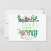 Watercolor Wüste Cactus Polka Dots Danke Karte (Vorderseite)