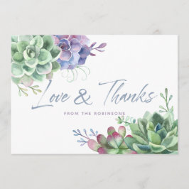 Watercolor Wüste Cactus Succulents Vielen Dank Dankeskarte