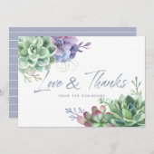 Watercolor Wüste Cactus Succulents Vielen Dank Dankeskarte (Vorne/Hinten)