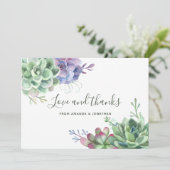Watercolor Wüste Cactus succulents Wedding Danke (Stehend Vorderseite)