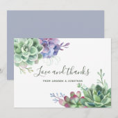 Watercolor Wüste Cactus succulents Wedding Danke (Vorne/Hinten)
