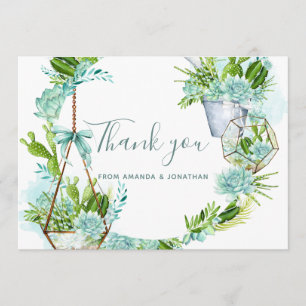 Watercolor Wüste Cactus succulents Wedding Danke