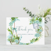 Watercolor Wüste Cactus succulents Wedding Danke (Stehend Vorderseite)