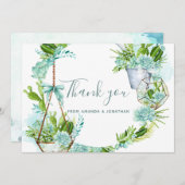Watercolor Wüste Cactus succulents Wedding Danke (Vorne/Hinten)