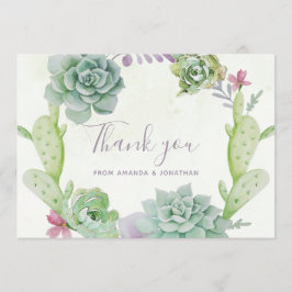 Watercolor Wüste Cactus succulents Wedding Danke