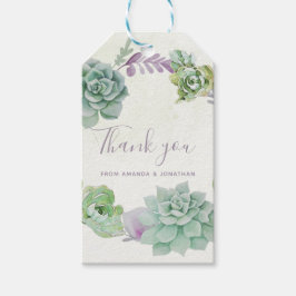 Watercolor Wüste Cactus succulents Wedding Danke Geschenkanhänger