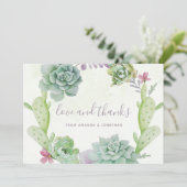 Watercolor Wüste Cactus succulents Wedding Dankeskarte (Stehend Vorderseite)