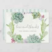 Watercolor Wüste Cactus succulents Wedding Dankeskarte (Vorne/Hinten)