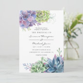 Watercolor Wüste Cactus succulents Wedding Einladung (Stehend Vorderseite)