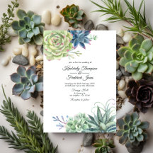 Watercolor Wüste Cactus succulents Wedding