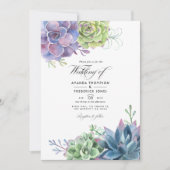 Watercolor Wüste Cactus succulents Wedding Foto Einladung (Vorderseite)