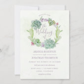 Watercolor Wüste Cactus succulents Wedding Invite Einladung (Vorderseite)