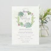 Watercolor Wüste Cactus succulents Wedding Invite Einladung (Stehend Vorderseite)