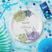 Watercolor Wüste Cactus succulents Wedding Pappteller (Party)