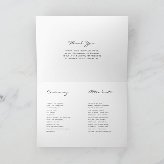 Watercolor Wüste Cactus succulents Wedding Programm (Innenseite)