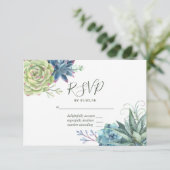 Watercolor Wüste Cactus succulents Wedding RSVP (Stehend Vorderseite)