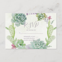 Watercolor Wüste Cactus succulents Wedding RSVP