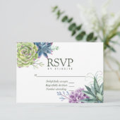 Watercolor Wüste Cactus succulents Wedding RSVP Karte (Stehend Vorderseite)
