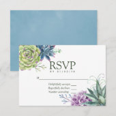 Watercolor Wüste Cactus succulents Wedding RSVP Karte (Vorne/Hinten)