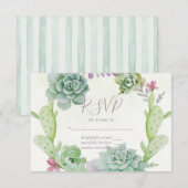 Watercolor Wüste Cactus succulents Wedding RSVP Karte (Vorne/Hinten)