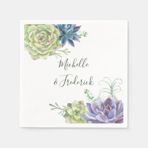 Watercolor Wüste Cactus succulents Wedding Serviette