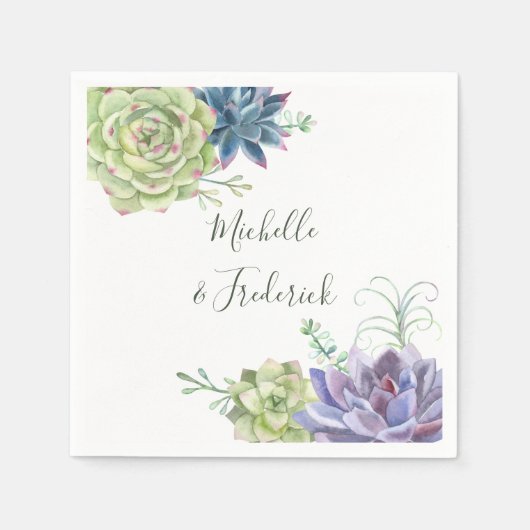 Watercolor Wüste Cactus succulents Wedding Serviette (Vorderseite)