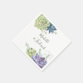 Watercolor Wüste Cactus succulents Wedding Serviette (Ecke)