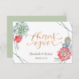 Watercolor Wüste Red Succules Danke Karte