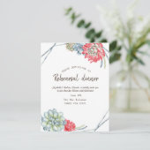 Watercolor Wüste Rote Sukkulente Probe Abendessen Einladung (Stehend Vorderseite)