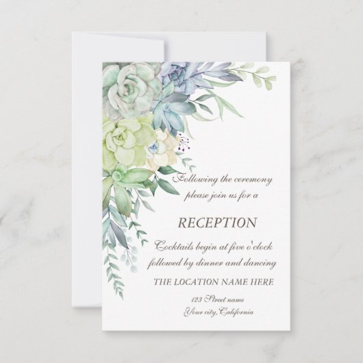 Watercolor Wüste Succulents Dots Wedding Einladung (Vorderseite)