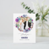 Watercolor Wüste Succulents Wedding Danke Postkarte (Stehend Vorderseite)