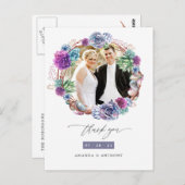 Watercolor Wüste Succulents Wedding Danke Postkarte (Vorne/Hinten)