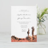 Watercolor Wüste Wedding Invitation Card Einladung (Stehend Vorderseite)