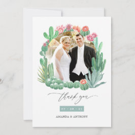 Watercolor Wüstensukkulente Hochzeitssalgen Foto Dankeskarte